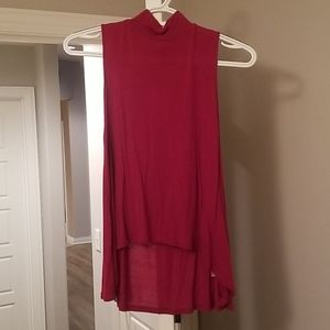 Wine Turtleneck Tank